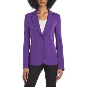 Capsule 121 Purple Lear Blazer with Notched Lapels and Tailored Fit size Large